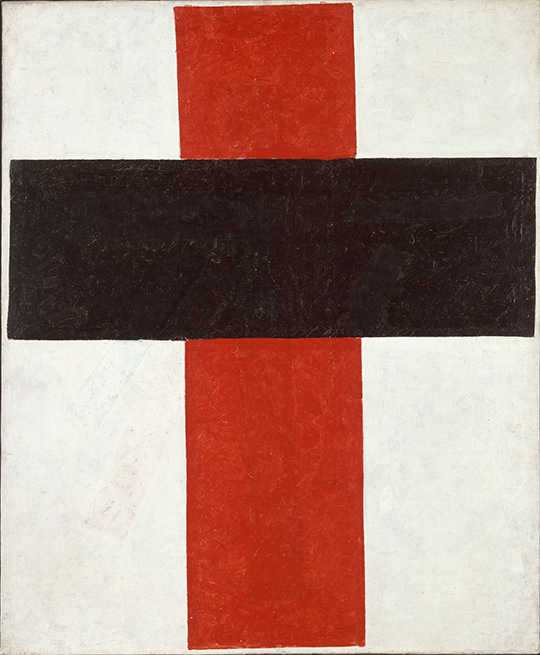 Kasimir Malewitsch, großes Kreuz in Schwarz über Rot auf Weiß, 1920, Stedelijk Museum, Amsterdam. Suprematismus, was ist das? Besuchen Sie das Stedelijk Museum mit einem erfahrenen Führer.